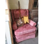 MODERN PINK UPHOLSTERED ARMCHAIR