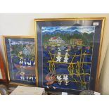 TWO FRAMED PRINTS DATED 1999 SIGNED LOWER RIGHT