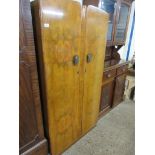 20TH CENTURY WALNUT FITTED WARDROBE, WIDTH APPROX 90CM