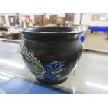 SHELLEY POTTERY BLACK GROUND SMALL VASE