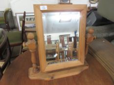 RUSTIC PINE DRESSING TABLE MIRROR, WIDTH APPROX 51CM