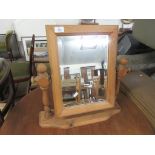 RUSTIC PINE DRESSING TABLE MIRROR, WIDTH APPROX 51CM