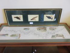 FISHERMAN’S MAP OF SALMON POOLS ON PART OF RIVER SPEY FRAMED PRINT TOGETHER WITH A FRAMED PANEL OF