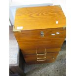 SMALL BRASS BOUND FILING CHEST, WIDTH APPROX 40CM