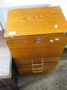 SMALL BRASS BOUND FILING CHEST, WIDTH APPROX 40CM