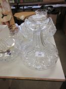 QUANTITY OF CUT GLASS WARES TO INCLUDE DECANTER, DISH ETC