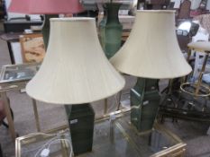 PAIR OF CERAMIC TABLE LAMP BASES, EACH HEIGHT APPROX 50CM