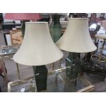 PAIR OF CERAMIC TABLE LAMP BASES, EACH HEIGHT APPROX 50CM