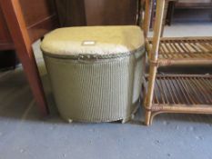 LLOYD LOOM STYLE GOLD PAINTED STORAGE BIN