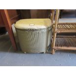 LLOYD LOOM STYLE GOLD PAINTED STORAGE BIN