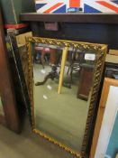 BEVELLED GLASS MIRROR WITH GILT FRAME, 65CM HIGH