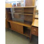 1960S/1970S TEAK STORAGE UNIT WITH LOWER CUPBOARD DRAWERS, 107CM WIDE