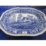 LARGE SPODE BLUE AND WHITE DISH, 50CM DIAM