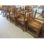 SET OF EIGHT MATCHING MID-20TH CENTURY OAK DINING CHAIRS