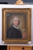 English School (18th Century), Portrait of a Gent holding a Globe, possibly Reverend