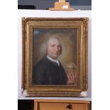 English School (18th Century), Portrait of a Gent holding a Globe, possibly Reverend