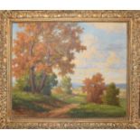 Pawlitzchek, Autumn landscape, oil on board, signed lower left, 49 x 59cm