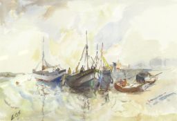 Jack Cox, Fishing boats, watercolour, signed lower left, 24 x 34cm
