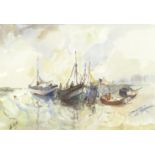 Jack Cox, Fishing boats, watercolour, signed lower left, 24 x 34cm