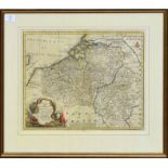 Emanuel Bowen, hand coloured engraved map - A new and accurate map of The Netherlands or Low