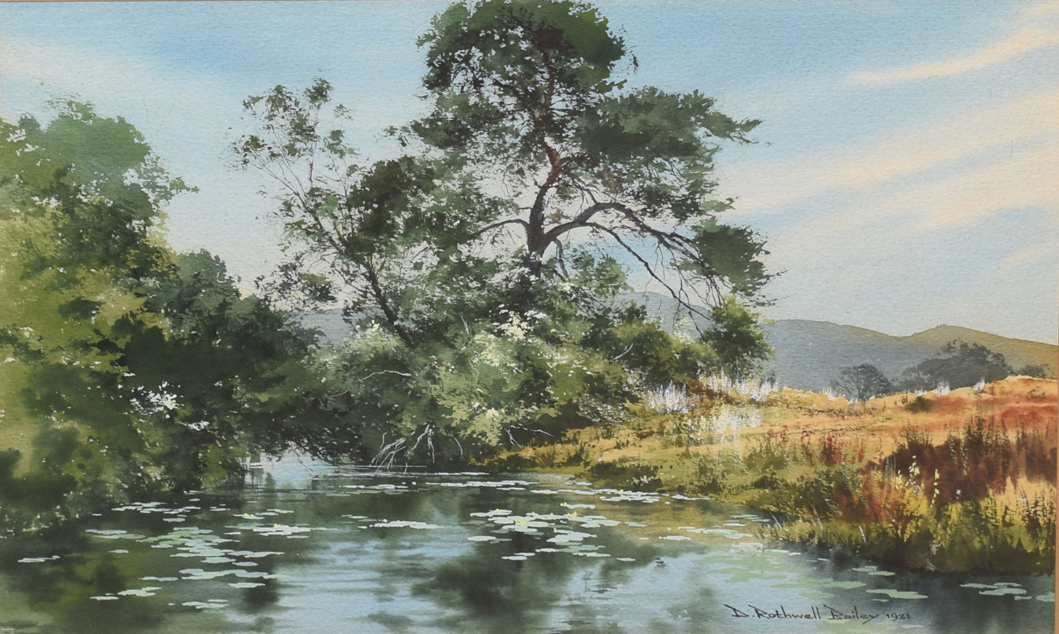 D Rothwell Bailey, "Near Newby Bridge, Cumbria", watercolour, signed and dated 1981, 26 x 36cm