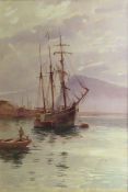 Evangeline Jex Blake, Harbour scene, watercolour, signed and dated 1902 lower left, 35 x 24cm