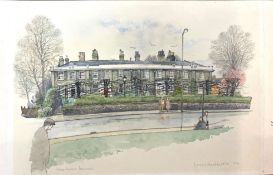 Keith Thickett, "Grove Terrace, Norwich", pencil and watercolour, signed, dated '90 and inscribed