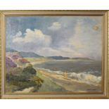 Norah Crisp, Beach scene, oil on board, signed lower right, 40 x 50cm, together with one further