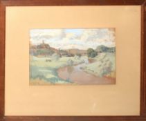 A Seaton White (20th Century), 'Bridgnorth', watercolour and gouache, signed, dated 1948 and