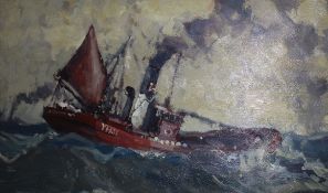 AR Geoffrey Chatten (Contemporary), YH81 at sea, oil on board, signed lower right, 74 x 120cm