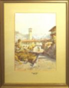 Robert Douglas Wells, French Scenes. pair of watercolours, both signed, 32 x 23cm (2)