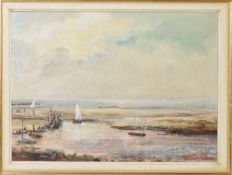 Alistair Kilburn, "Setting sail Morston" and "Low Tide Morston", pair of oils on board, both signed,