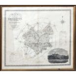 C & J Greenwood, hand coloured engraved map of the County of Leicester, circa 1830, 58 x 70cm