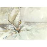 Jack Cox, Sailing boat at sea, watercolour, signed lower left, 24 x 34cm