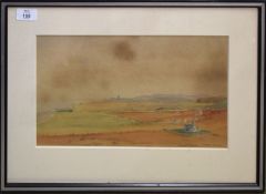 Kenneth Holmes, Towards Cromer, watercolour, signed and inscribed with title lower right, 22 x 35cm