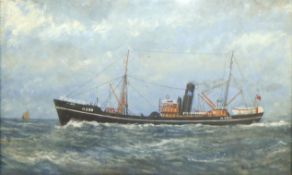 Joseph Johnstone - The Trawler - St Just H230, oil on board, signed and dated 46 lower right, 29 x