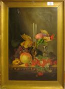 J Eyles, (after Edward Ladell), Still Life, oil on canvas, signed lower right, 47 x 32cm