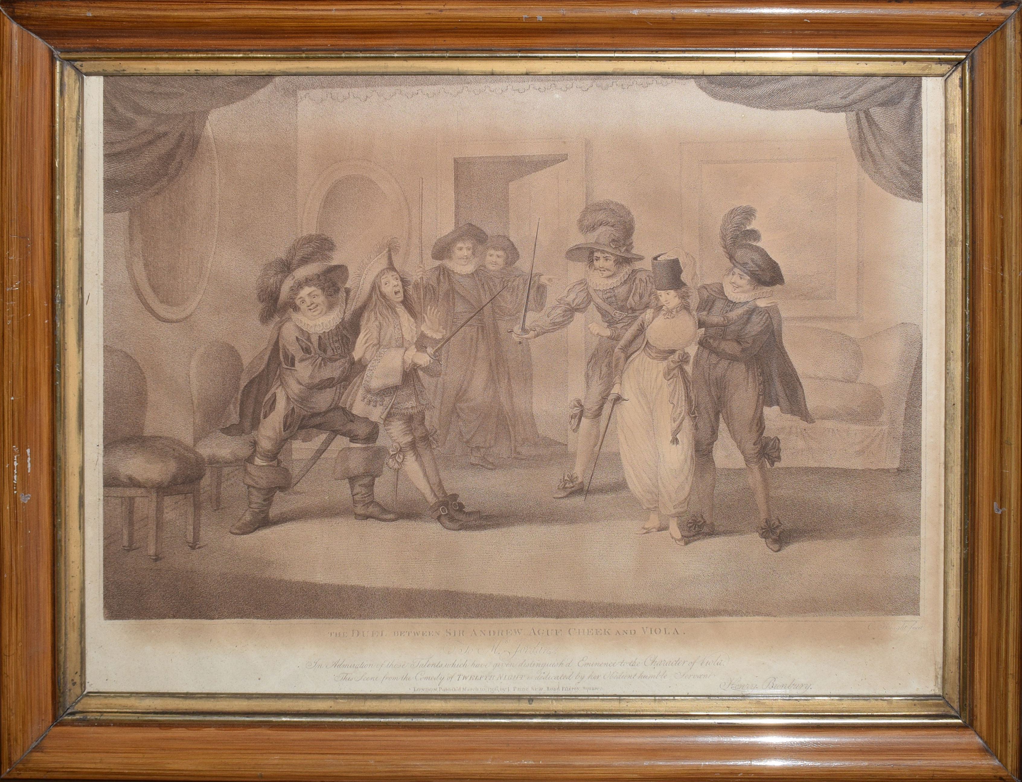 After H Bunbury, engraved by C Knight, "As you like it" and "The Dual between Sir Andrew Ague - Image 2 of 2