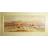 William Henry Earp, Lakeland and coastal scenes, pair of watercolours, both signed, 18 x 44cm (2)