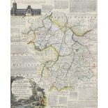 Emanuel Bowen, hand coloured engraved map - "An accurate map of Cambridgeshire divided into