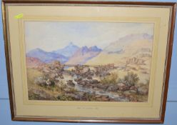 Thomas Lound (1802-1861), 'Point Groyed, Capel Curig' and one similar, two watercolours, 35 x 53cm