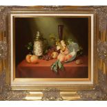 Gabris, Still Life studies, pair of oils on panel, both signed, 47 x 58cm (2)