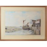 Robert Horne, Quayside, watercolour, signed and dated 83 lower right, 36 x 54cm, together with a