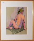 Les Burton, Female nude, pastel, signed and dated 05, 36 x 27cm