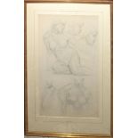 Tom W Armes (1894-1963), Nude studies, pencil drawing, 54 x 34cm