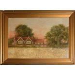 H W Potter, - Broad Cottage, Surlingham, Norfolk, oil on canvas, 40 x 60cm