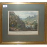After G Hawkins, "Clifton and St Vincents Rocks from Leigh Woods", hand coloured engraving,