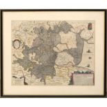 Ioannis Ianbonii - hand coloured engraved map, circa 1650 - A general plot and description of the