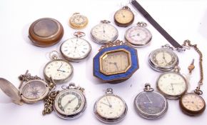 Mixed Lot: interesting collection of early/mid 20th century pocket watches etc including enamel