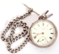 Gents first quarter of 20th century hallmarked silver cased pocket watch with key wind, having